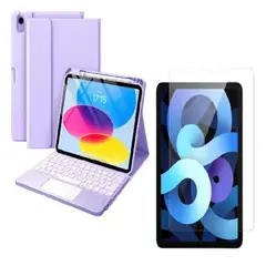 GENERICO - Estuche Teclado con Trackpad + Vidrio Para Tablet S6 Lite P610 - P615 Lila