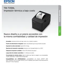 EPSON - IMPRESORA POS TM-T20IIIL-001 / USB