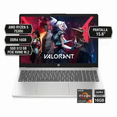 HP - PORTATIL 15-FC0354LA AMD RYZEN 5 7530U, DDR4 16GB, SSD 512 GB PCIE NVME M.2, 15.6"