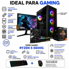 ASUS - PC RYZEN 5 5600GT / RAM 32GB / 512GB SSD / BOARD A520 / MONITOR 22" / 700W 80+