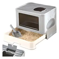 FRAGOLA KIDS - Caja De Arena Arenero Para Gatos Grande Plegable Hogar Gris