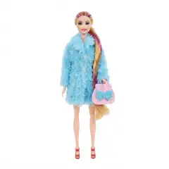 GENERICO - Muñeca Fashion Con Abrigo De Peluche Y Accesorios
