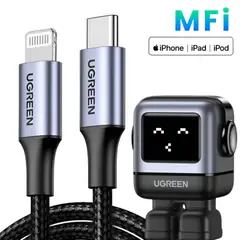 UGREEN - Kit Cargador Robot Carga Rápida 30 W + Cable Lightning 1m