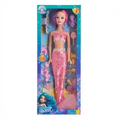 GENERICO - Muñeca Sirena Grande Brillante + Accesorios Del Mar