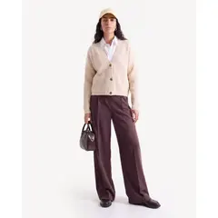 SEVEN SEVEN - Saco Cardigan Tejido Con Tres Botones Para Mujer Arena