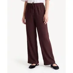 SEVEN SEVEN - Pantalón Suelto Con Cordón Ajustable Para Mujer Café