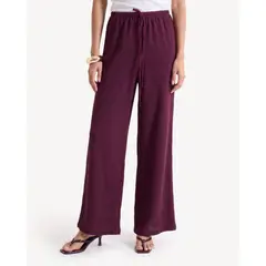 SEVEN SEVEN - Pantalón Suelto Con Cordón Ajustable Para Mujer Vino