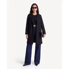 SEVEN SEVEN - Chaqueta Abrigo Con Bolsillos Para Mujer Negro