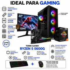 ASUS - PC RYZEN 5 5600GT / RAM 16GB / 512GB SSD / BOARD A520 / MONITOR 22" / 700W 80+