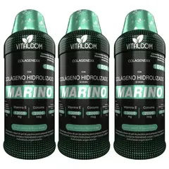 VITAL - Colágeno Hidrolizado Marino y Bovino con Cúrcuma y Vitamina E - Piel y cabello x3