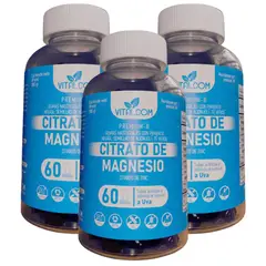 VITAL - Citrato De Magnesio y Citrato de Zinc - Potencia tu Bienestar x3