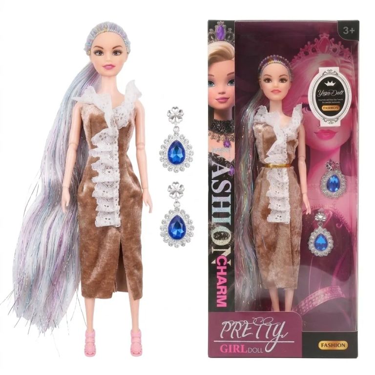 Muñeca Articulada Cabello Extra Largo + Accesorios