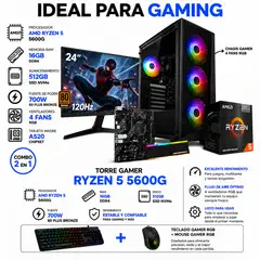 ASUS - PC RYZEN 5 5600GT / RAM 16GB / 512GB SSD / BOARD A520 / MONITOR 24" / 700W 80+