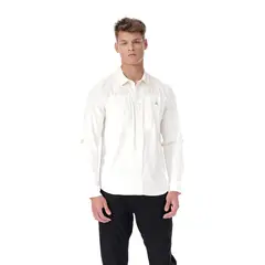 TOPARA - Camisa de Pesca para Hombre Amazonas Blanca