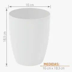 GENERICO - Matera Para Orquidea Redonda 18 X 16 Cm Color Blanco