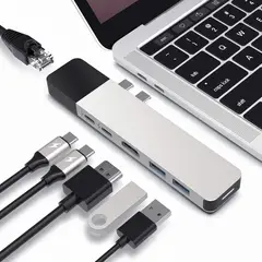 HYPER - Multipuerto Drive USB C Hub, Net 6 en 2 para PC Pro Air