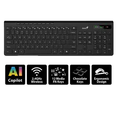 GENIUS - Teclado SlimStar 7230 Inalámbrico Negro