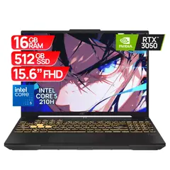 ASUS - Portátil Gamer TUF Core i5 CI5 210H 16GB RAM SSD 512GB RTX 3050 6GB