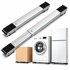 GENERICO - Set 2 Bases Ajustables Con Ruedas Lavadora Nevera Estufa 150kg