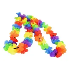 GENERICO - Collar Hawaiano Multicolor De Flores Para Fiesta X 12 Und Colores Surtidos