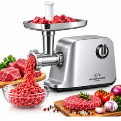 RENAHOUSE - Molino Picador De Carne 3000W Acero Inoxidable