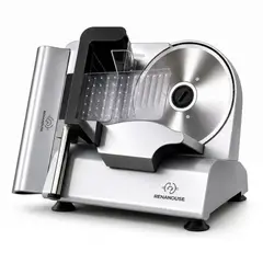 RENAHOUSE - Rebanadora Eléctrica De Carnes 200W Acero Inoxidable