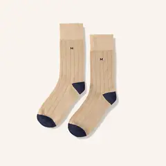 MARIO HERNANDEZ - Medias Acanaladas Extrafina Beige MH Socks
