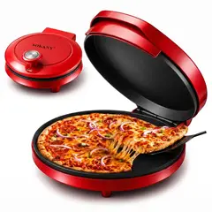 SOKANY - Máquina Para Hacer Pizza 30 Cm 1000W Antiadherente Eléctrica