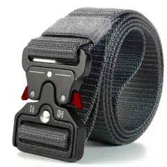 GENERICO - Cinturón Táctico Militar Correa Airsoft Paintballtp América Hebilla Metálica Extracción Rápida GRIS