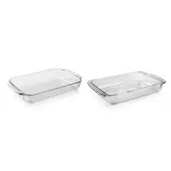 PYR O REY - SET X 2 REFRACTARIAS RECTANGULARES (2LT Y 4LT)