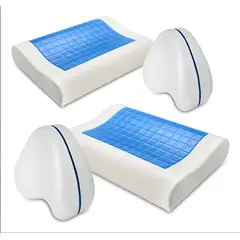GENERICO - Set X4 Almohadas Para Dormir 2 Con Gel Refrescante + 2 Ortopédicas De Apoyo Cervical Espuma Con Memo