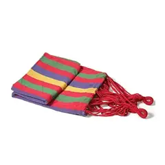 GENERICO - Hamaca Portátil de Lona Rayas Multicolor Transpirable para Camping Terraza Jardín Interior