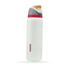 OWALA - Botella FreeSip 24 Oz 710 Ml Blanco Mix ColorAcero Inoxidable