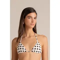 TOUCHE BALNEAIRE - Top de baño en triángulo pequeño en tela estampada con lunares Ref. 0B64071