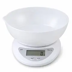 GENERICO - Balanza Cocina Digital 5kg X 1g Con Recipiente GRAMERA Para Alimentos