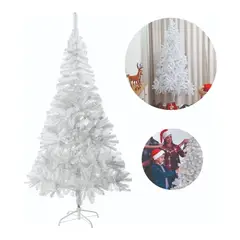 EVERGREEN - Árbol De Navidad Pino Color Blanco 210 Cm 900 Ramas Desmontable Adorno Decoracion Arboles