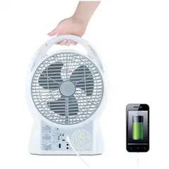 GENERICO - Ventilador Recargable de 6 Pulgadas con Panel Solar y Bombillo LED