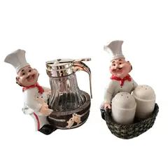 GENERICO - Set de Cocina Amaludeco Salero Pimentero Recipiente chefs