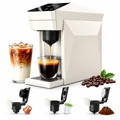 RENAHOUSE - Cafetera 3 En 1 Multicápsulas Y Café Molido Digital 19 Bares 110V