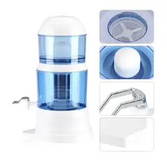 TECNOHOGAR JS - Filtro Purificador De Agua Grifo Metálico 14 Litros Filtro Gravedad