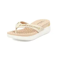 MODARE - Sandalia Tacón Corrido Crema Napa Lezard Paris