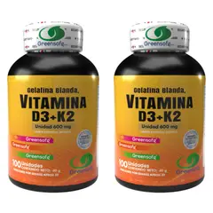 NATURAL ENERGY PRODUCTS - Vitamina D3 + K2 Suplemento en Softgels de Alta Absorción x2