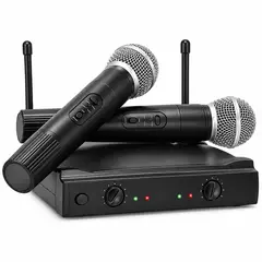 TECNOHOGAR JS - Microfono Inalambrico Profesional Doble Receptor SM58II