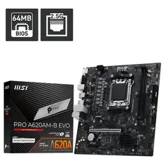 MSI - Placa Madre PRO A620AM-B EVO · AMD Socket AM5 · Micro ATX · DDR5