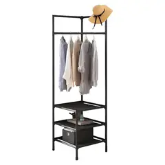 GENERICO - Closet Esquinero Con Zapatero Y Perchero Muebles Hogar Guardado Color Negro