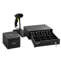 SAT - COMBO CAJON MONEDERO 119X LECTOR CODIGO DE BARRAS 101R IMPRESORA TERMICA Q23 USB LAN