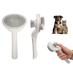 GENERAL - Cepillo Removedor De Pelo Mascotas Autolimpiable Gris CM01