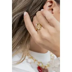 FLORIPONDIA - Anillo Ovalo Dorado