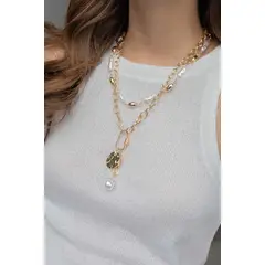 FLORIPONDIA - Collar Perla Medalla