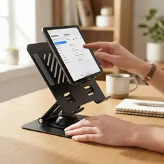 GENERICO - Soporte Metálico para Tablet Giratorio 360° Ajustable